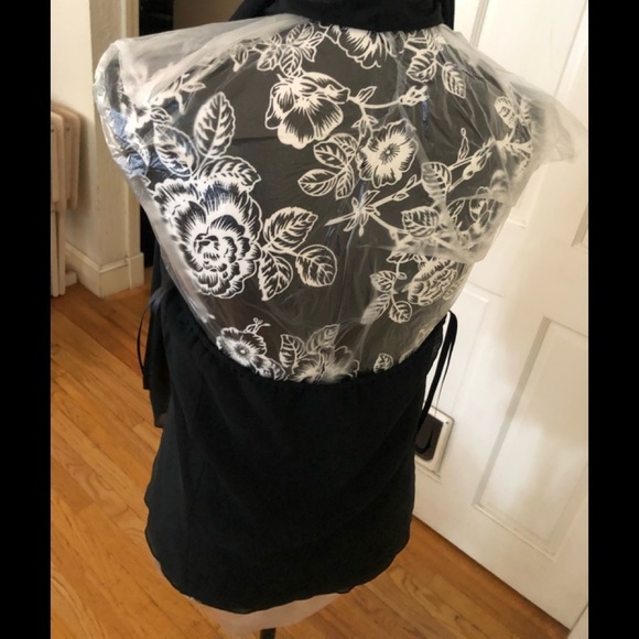 Express  large V neck w/attached sheer scarf that can be tied or wrapped NWOT - Picture 5 of 14